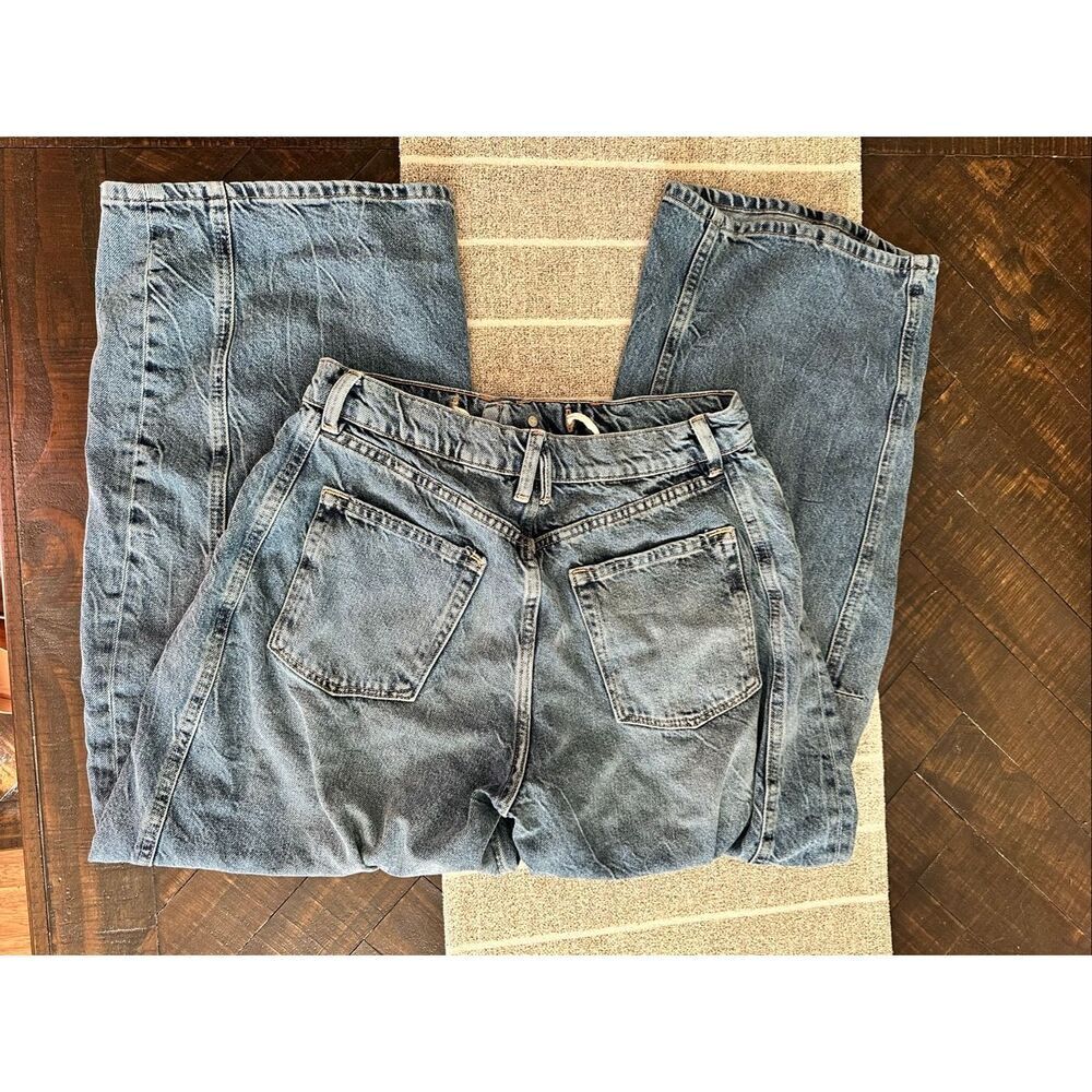 🌸 Good American Medium Wash Extreme Barrel Jeans Size 2 or 26 - Picture 5 of 5